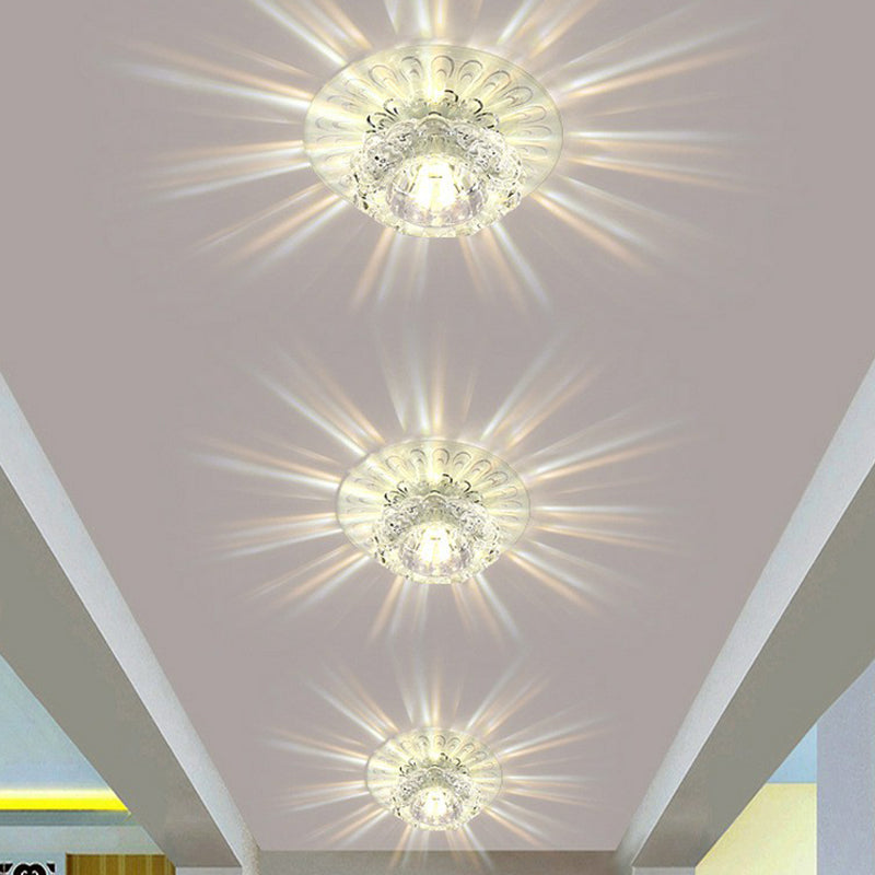 Blossom Shade Hallway Flush Ceiling Light Crystal Contemporary LED Flush Mount Lighting Fixture in Clear Clear Warm Clearhalo 'Ceiling Lights' 'Close To Ceiling Lights' 'Close to ceiling' 'Flush mount' Lighting' 2107236