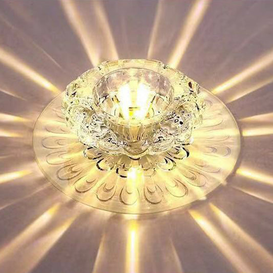 Blossom Shade Hallway Flush Ceiling Light Crystal Contemporary LED Flush Mount Lighting Fixture in Clear Clearhalo 'Ceiling Lights' 'Close To Ceiling Lights' 'Close to ceiling' 'Flush mount' Lighting' 2107239