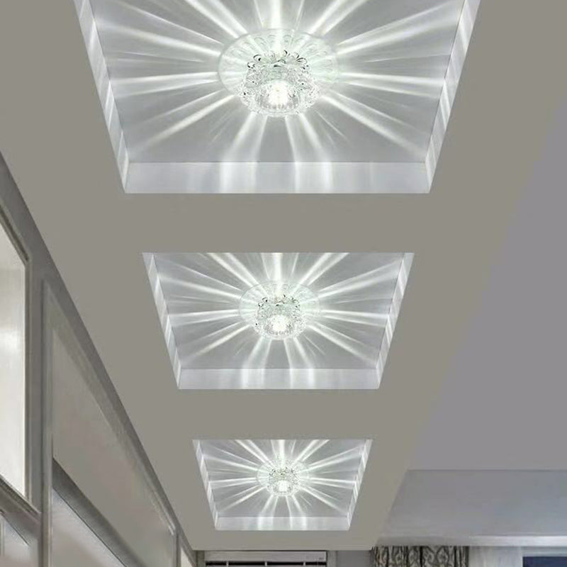 Blossom Shade Hallway Flush Ceiling Light Crystal Contemporary LED Flush Mount Lighting Fixture in Clear Clear White Clearhalo 'Ceiling Lights' 'Close To Ceiling Lights' 'Close to ceiling' 'Flush mount' Lighting' 2107241