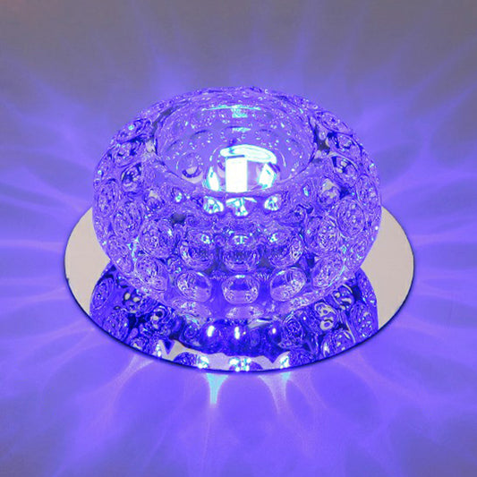 Doughnut Shape Crystal LED Flush Mount Modern Clear LED Flush Mount Lighting Fixture for Hallway Clear Blue Clearhalo 'Ceiling Lights' 'Close To Ceiling Lights' 'Close to ceiling' 'Flush mount' Lighting' 2107278