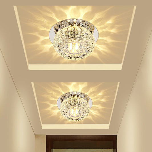 Clear Donut Flush Ceiling Light Contemporary Crystal LED Flush Mount Lighting Fixture Clear Warm Clearhalo 'Ceiling Lights' 'Close To Ceiling Lights' 'Close to ceiling' 'Flush mount' Lighting' 2107280