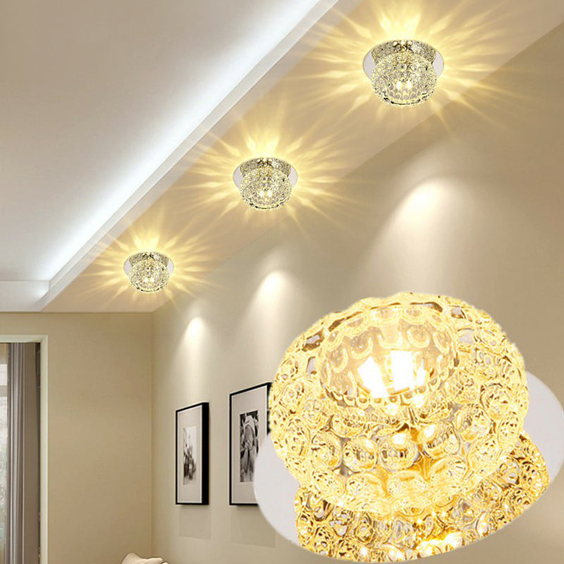 Clear Donut Flush Ceiling Light Contemporary Crystal LED Flush Mount Lighting Fixture Clearhalo 'Ceiling Lights' 'Close To Ceiling Lights' 'Close to ceiling' 'Flush mount' Lighting' 2107281