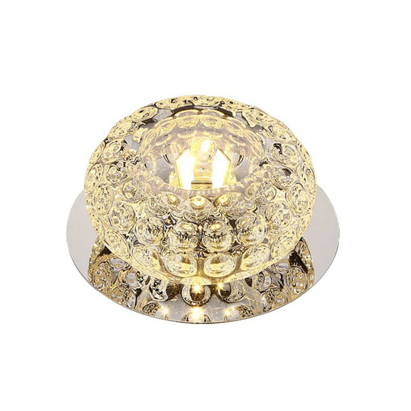 Clear Donut Flush Ceiling Light Contemporary Crystal LED Flush Mount Lighting Fixture Clearhalo 'Ceiling Lights' 'Close To Ceiling Lights' 'Close to ceiling' 'Flush mount' Lighting' 2107282