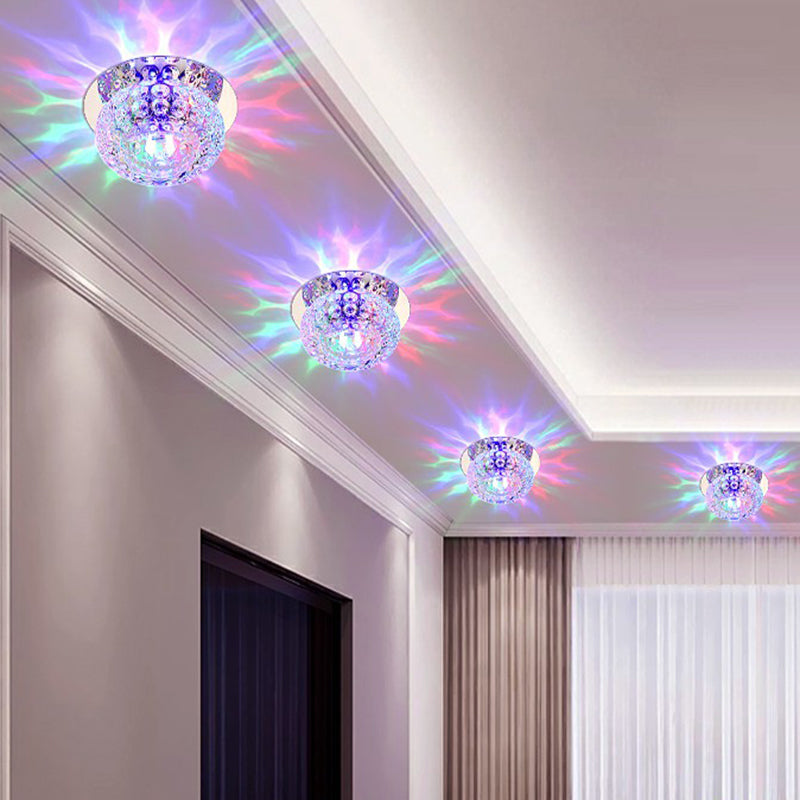 Clear Donut Flush Ceiling Light Contemporary Crystal LED Flush Mount Lighting Fixture Clear Multi Color Clearhalo 'Ceiling Lights' 'Close To Ceiling Lights' 'Close to ceiling' 'Flush mount' Lighting' 2107283