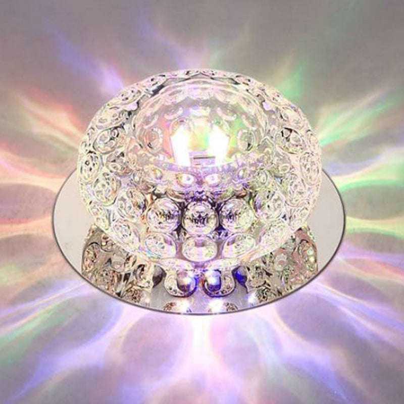 Clear Donut Flush Ceiling Light Contemporary Crystal LED Flush Mount Lighting Fixture Clearhalo 'Ceiling Lights' 'Close To Ceiling Lights' 'Close to ceiling' 'Flush mount' Lighting' 2107284