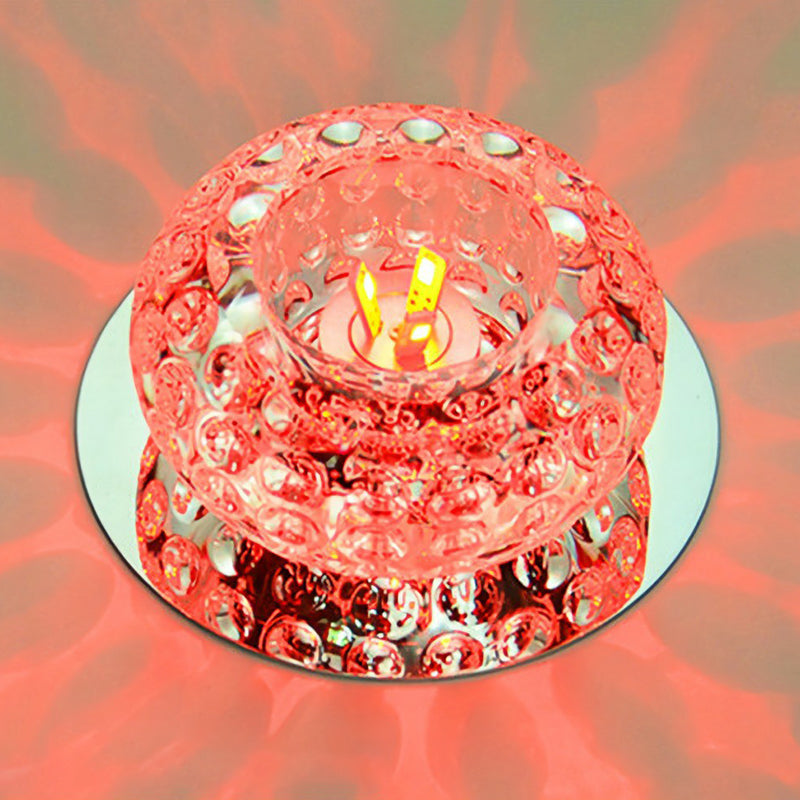Clear Donut Flush Ceiling Light Contemporary Crystal LED Flush Mount Lighting Fixture Clear Red Clearhalo 'Ceiling Lights' 'Close To Ceiling Lights' 'Close to ceiling' 'Flush mount' Lighting' 2107288