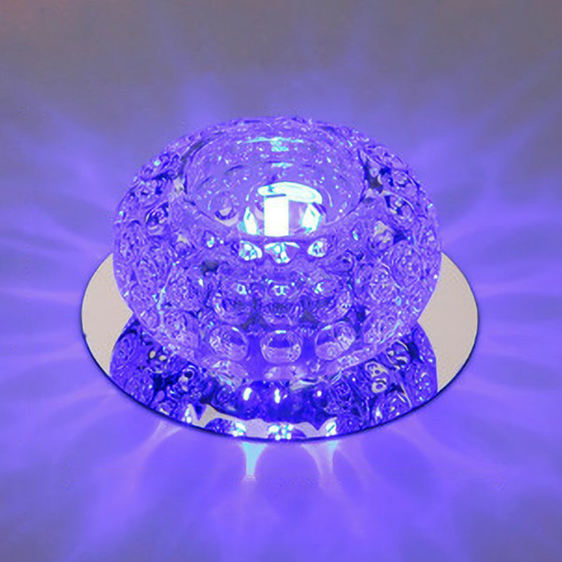 Clear Donut Flush Ceiling Light Contemporary Crystal LED Flush Mount Lighting Fixture Clear Blue Clearhalo 'Ceiling Lights' 'Close To Ceiling Lights' 'Close to ceiling' 'Flush mount' Lighting' 2107289