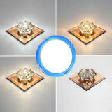 Gem Shaped Foyer LED Flush Mount Light Crystal Simplicity Flush Mount Ceiling Light Tan Third Gear Clearhalo 'Ceiling Lights' 'Close To Ceiling Lights' 'Close to ceiling' 'Flush mount' Lighting' 2107297