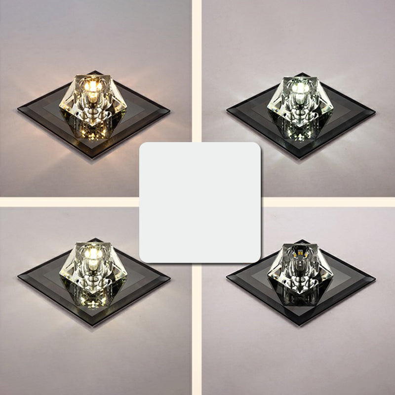 Artistic Gemstone Shaped Flush Light Crystal Corridor LED Flush Ceiling Light Fixture Clearhalo 'Ceiling Lights' 'Close To Ceiling Lights' 'Close to ceiling' 'Flush mount' Lighting' 2107312