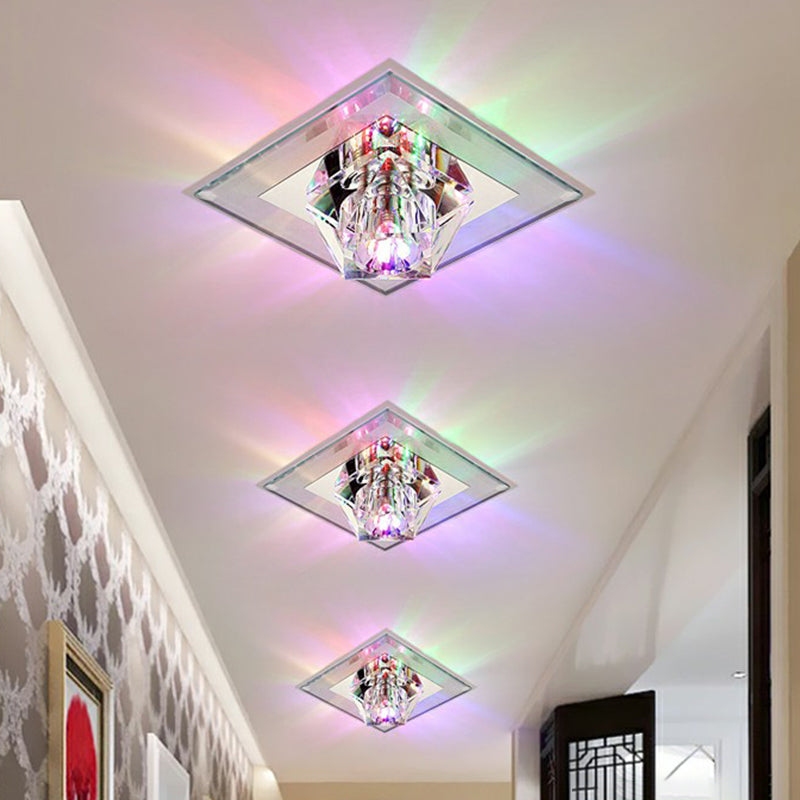 Artistic Gemstone Shaped Flush Light Crystal Corridor LED Flush Ceiling Light Fixture Clearhalo 'Ceiling Lights' 'Close To Ceiling Lights' 'Close to ceiling' 'Flush mount' Lighting' 2107313