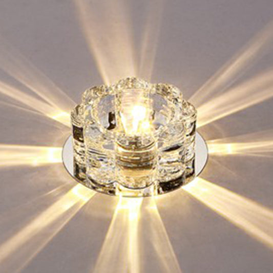 Floral Crystal Flush Light Artistic Clear LED Flush Ceiling Light Fixture for Living Room Clearhalo 'Ceiling Lights' 'Close To Ceiling Lights' 'Close to ceiling' 'Flush mount' Lighting' 2107401