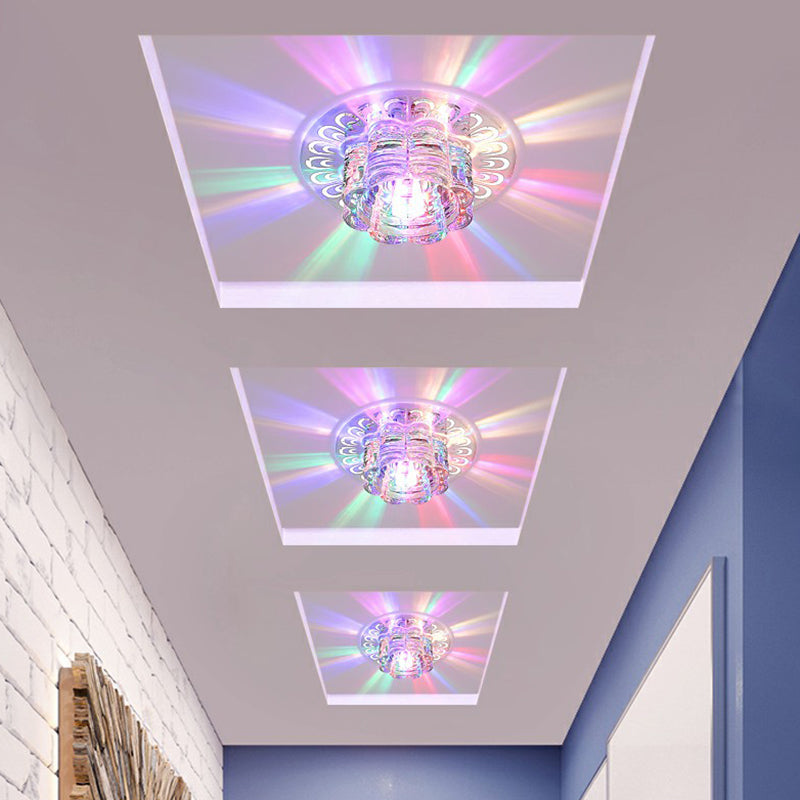 Clear Flower Flush Mount Lighting Minimalist Crystal LED Flush Mount Fixture for Hallway Clearhalo 'Ceiling Lights' 'Close To Ceiling Lights' 'Close to ceiling' 'Flush mount' Lighting' 2107409