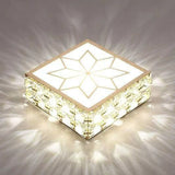 Square Shaped Flush Light Artistic Crystal Clear LED Flush Ceiling Light Fixture with Acrylic Diffuser Clearhalo 'Ceiling Lights' 'Close To Ceiling Lights' 'Close to ceiling' 'Flush mount' Lighting' 2107474