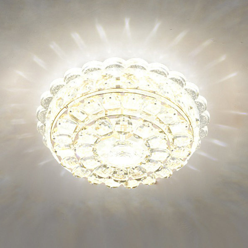 Crystal Round Flush Light Artistic Clear LED Flush Ceiling Light Fixture for Entryway Clearhalo 'Ceiling Lights' 'Close To Ceiling Lights' 'Close to ceiling' 'Flush mount' Lighting' 2107508