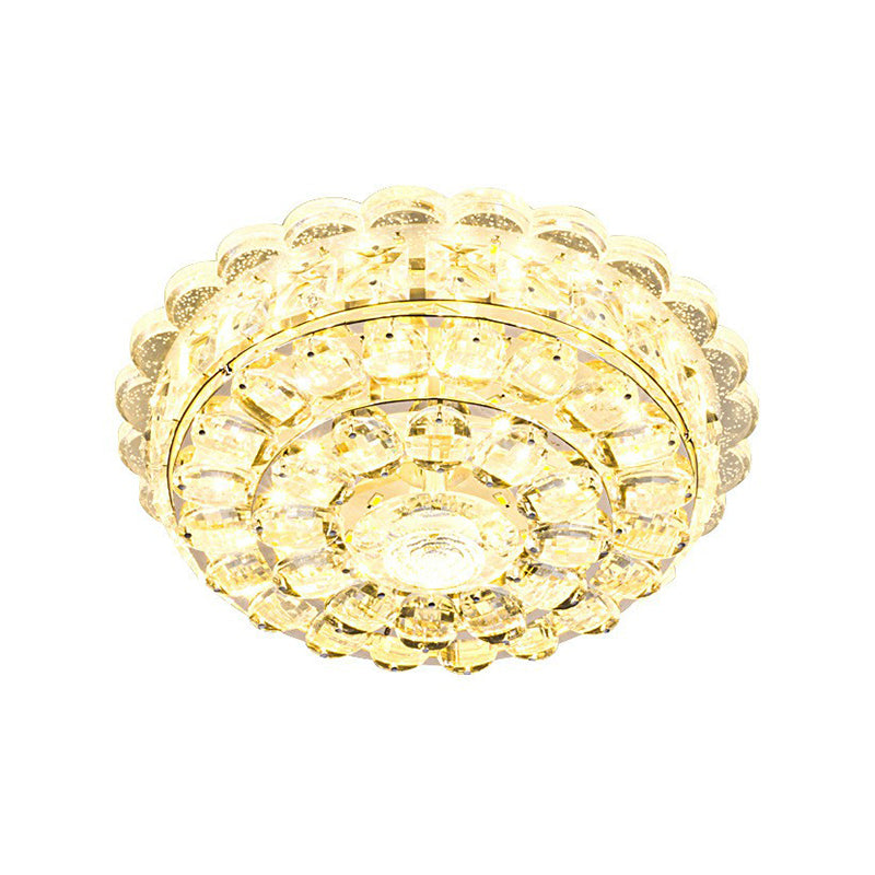 Crystal Round Flush Light Artistic Clear LED Flush Ceiling Light Fixture for Entryway Clearhalo 'Ceiling Lights' 'Close To Ceiling Lights' 'Close to ceiling' 'Flush mount' Lighting' 2107510