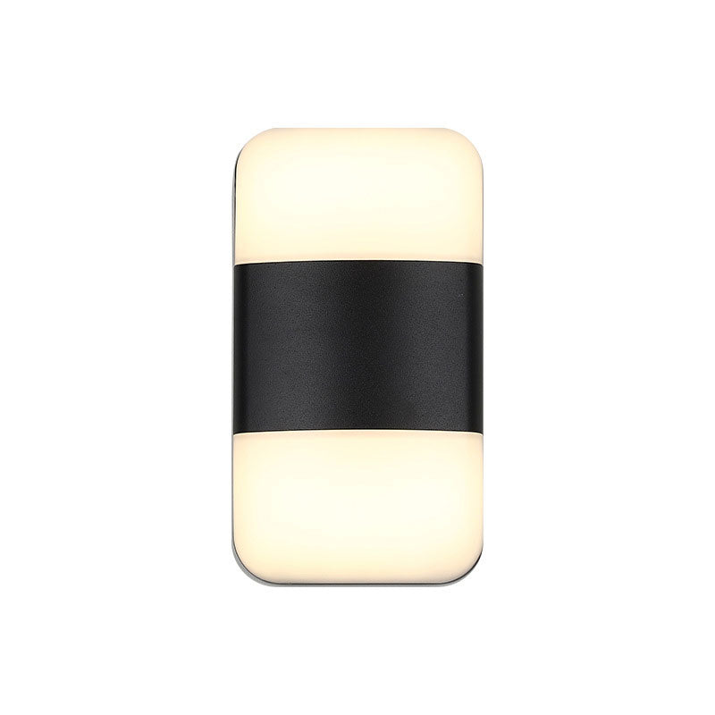 Contemporary Rectangular LED Wall Lighting Metallic Courtyard Sconce Light Fixture in Black Clearhalo 'Wall Lamps & Sconces' 'Wall Lights' Lighting' 2107614