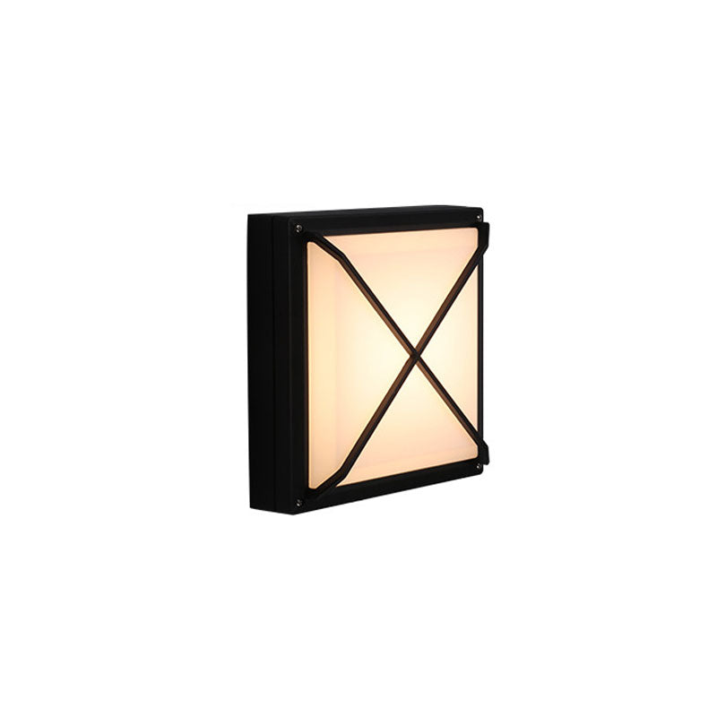 Acrylic Geometric Shade Wall Sconce Lamp Minimalistic LED Wall Lighting Fixture in Black Black Large A Clearhalo 'Wall Lamps & Sconces' 'Wall Lights' Lighting' 2107627