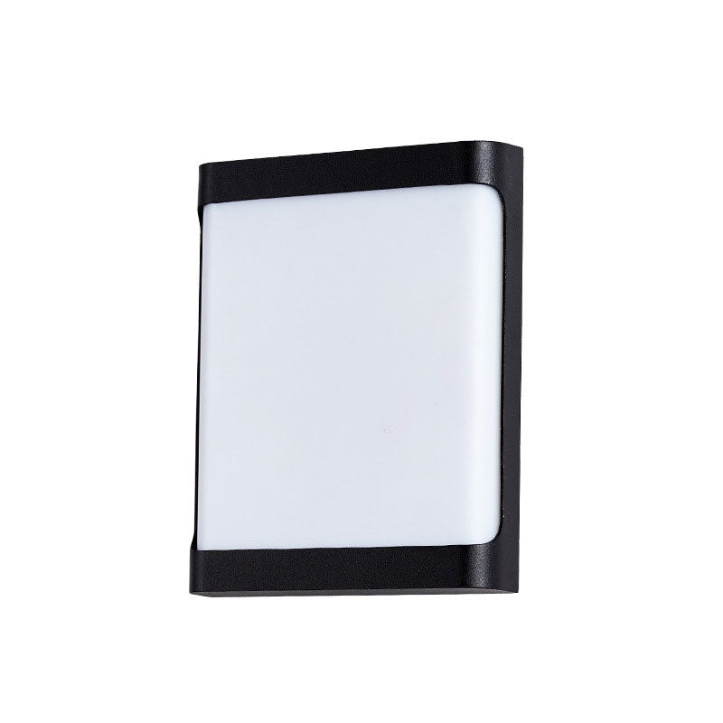 Geometrical Acrylic Wall Sconce Light Minimalist Black LED Wall Mount Lighting for Courtyard Black A Clearhalo 'Wall Lamps & Sconces' 'Wall Lights' Lighting' 2107640