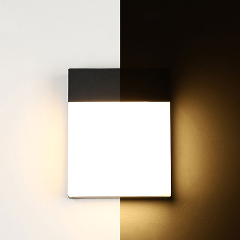 Black Rectangle Sconce Lighting Modern Metallic LED Wall Light Fixture for Outdoor Clearhalo 'Wall Lamps & Sconces' 'Wall Lights' Lighting' 2107644