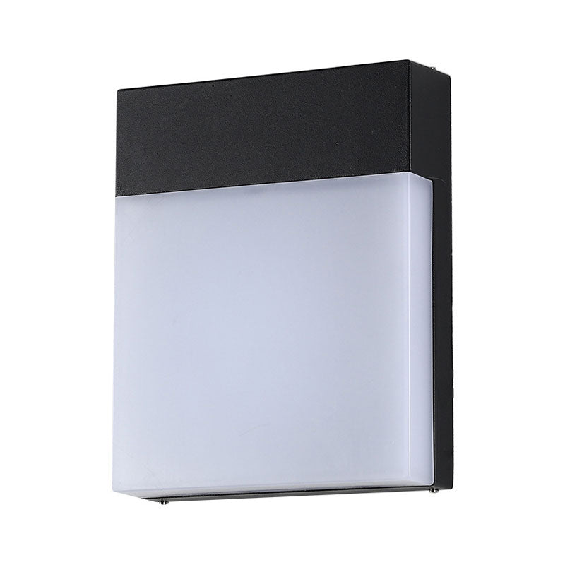 Black Rectangle Sconce Lighting Modern Metallic LED Wall Light Fixture for Outdoor Clearhalo 'Wall Lamps & Sconces' 'Wall Lights' Lighting' 2107645