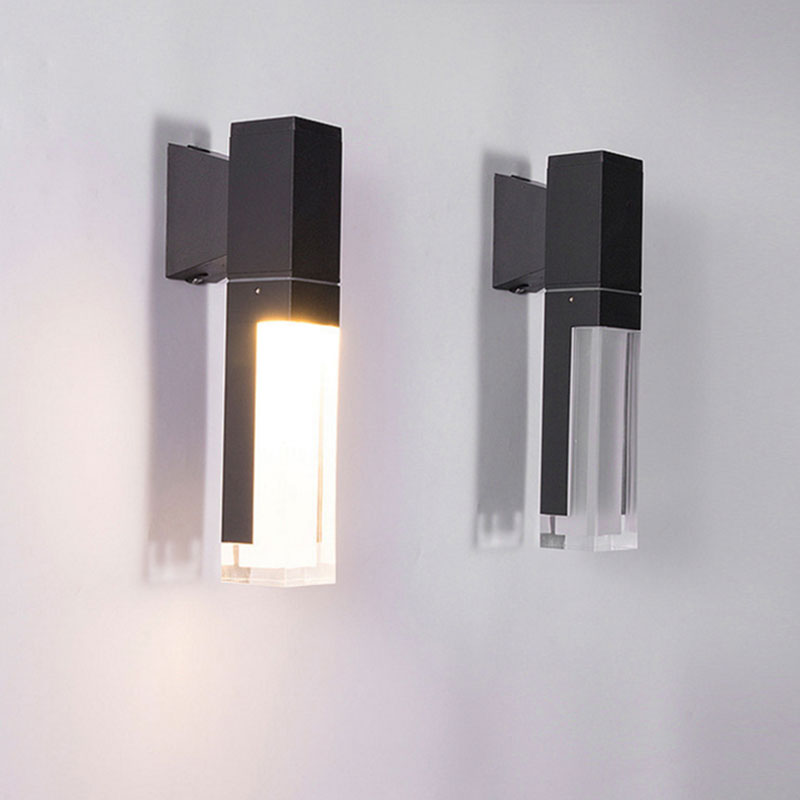 Rectangular LED Wall Lighting Contemporary Acrylic Black Sconce Light Fixture for Balcony Clearhalo 'Wall Lamps & Sconces' 'Wall Lights' Lighting' 2107650