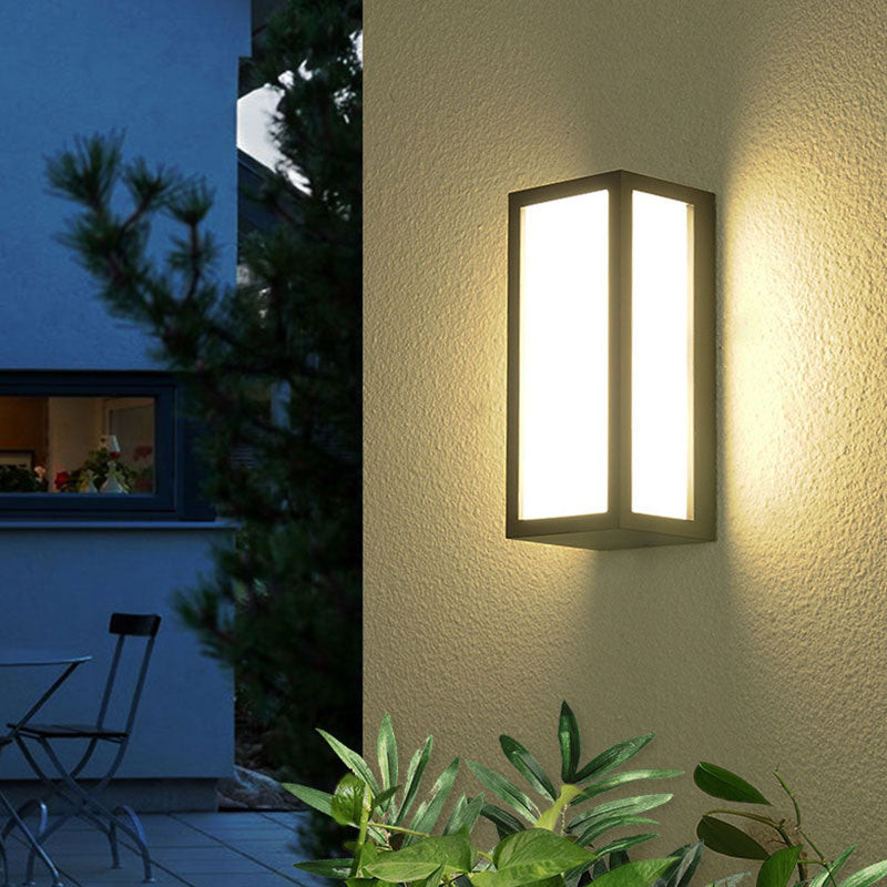 Textured Black Rectangular LED Wall Mounted Light Simplicity Metallic Wall Sconce Lighting for Patio Textured Black A Clearhalo 'Wall Lamps & Sconces' 'Wall Lights' Lighting' 2107678