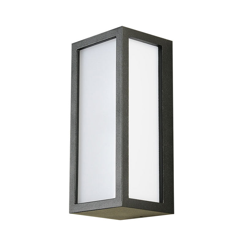 Textured Black Rectangular LED Wall Mounted Light Simplicity Metallic Wall Sconce Lighting for Patio Clearhalo 'Wall Lamps & Sconces' 'Wall Lights' Lighting' 2107680