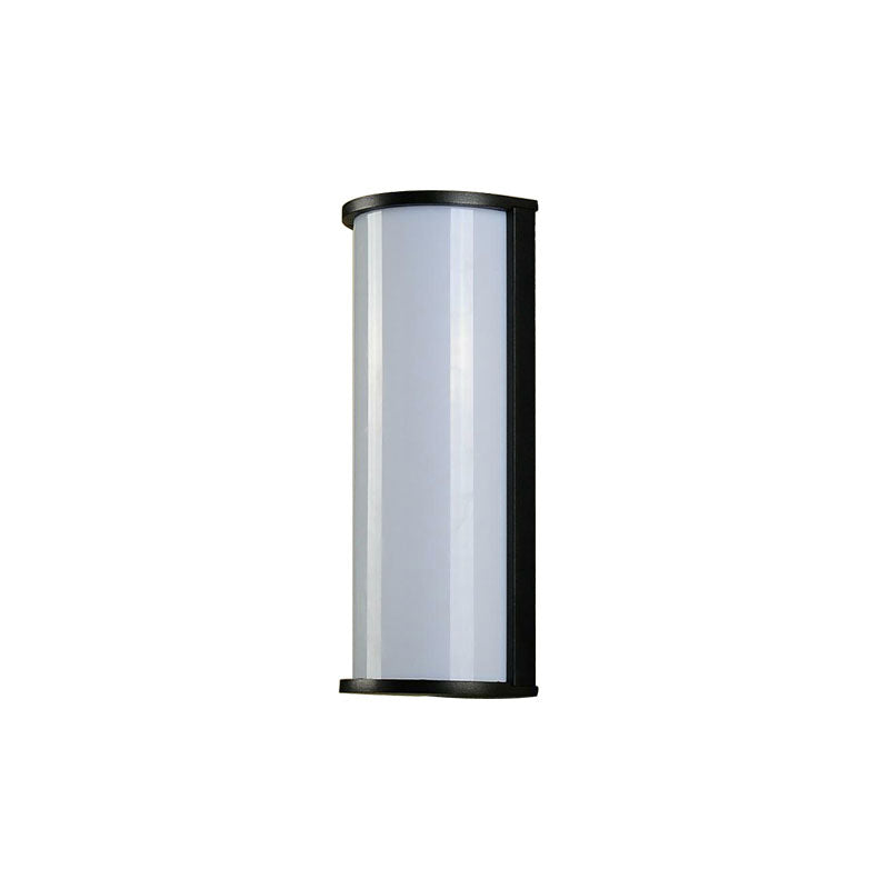 Half Cylinder Wall Sconce Lamp Minimalistic Metal Textured Black LED Wall Lighting Fixture for Outdoor Clearhalo 'Wall Lamps & Sconces' 'Wall Lights' Lighting' 2107690