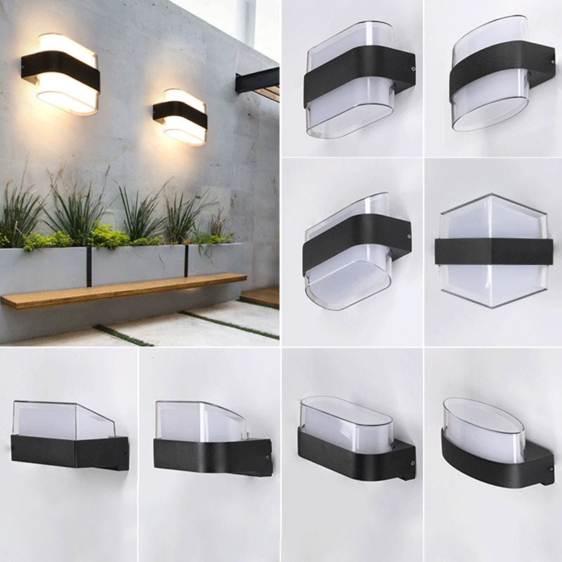 Geometrical Sconce Lighting Modern Acrylic Balcony LED Wall Light Fixture in Textured Black Clearhalo 'Wall Lamps & Sconces' 'Wall Lights' Lighting' 2107698