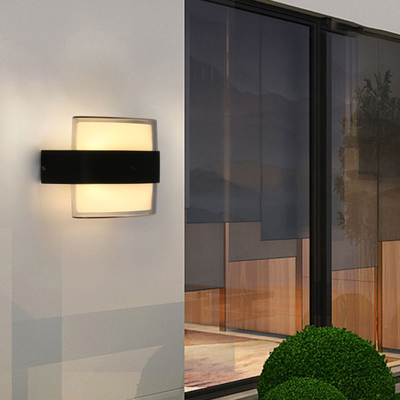 Geometrical Sconce Lighting Modern Acrylic Balcony LED Wall Light Fixture in Textured Black Textured Black C Clearhalo 'Wall Lamps & Sconces' 'Wall Lights' Lighting' 2107701