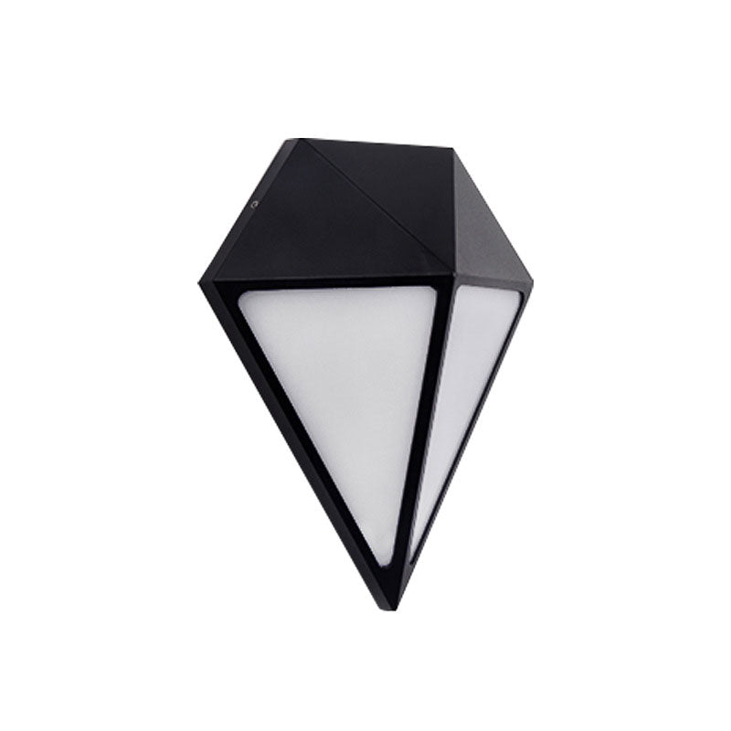 Aluminum Diamond Wall Sconce Light Minimalist Black LED Wall Mount Lighting for Outdoor Clearhalo 'Wall Lamps & Sconces' 'Wall Lights' Lighting' 2107821