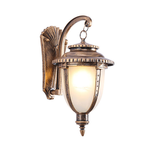 Traditional Bell Wall Mount Light Single Opal Glass Wall Light Fixture for Outdoor Clearhalo 'Wall Lamps & Sconces' 'Wall Lights' Lighting' 2107824