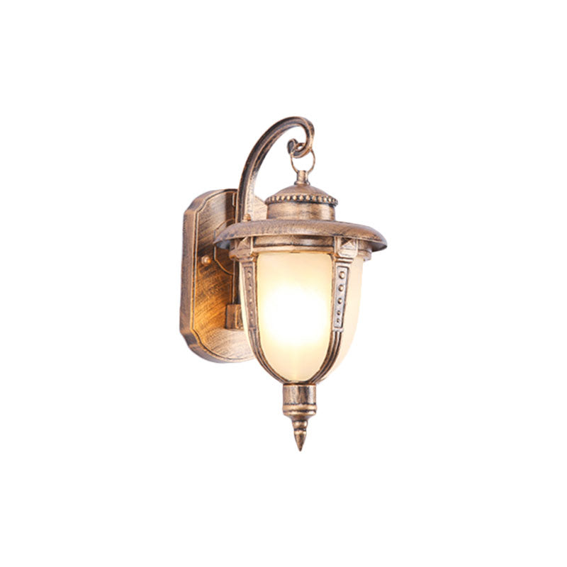 Traditional Bell Wall Mount Light Single Opal Glass Wall Light Fixture for Outdoor Clearhalo 'Wall Lamps & Sconces' 'Wall Lights' Lighting' 2107825