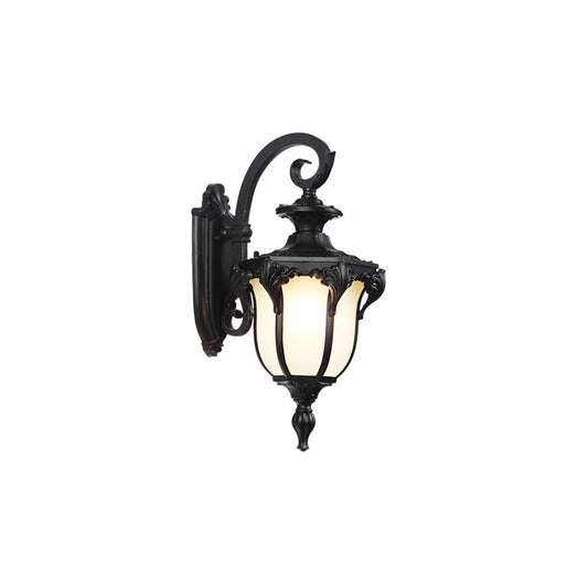 Bell Shade Frost Glass Wall Mount Light Vintage 1-Light Outdoor Wall Lighting Fixture Clearhalo 'Wall Lamps & Sconces' 'Wall Lights' Lighting' 2107838