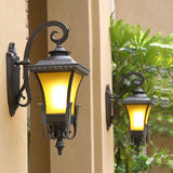 1 Head Tan Glass Wall Mount Light Traditional Coffee Square Bell Outdoor Wall Light Fixture Clearhalo 'Wall Lamps & Sconces' 'Wall Lights' Lighting' 2107862