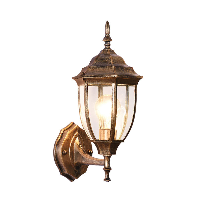 Minimalism Bell Shade Wall Lighting 1 Head Clear Glass Wall Sconce Lamp for Courtyard Clearhalo 'Wall Lamps & Sconces' 'Wall Lights' Lighting' 2107958