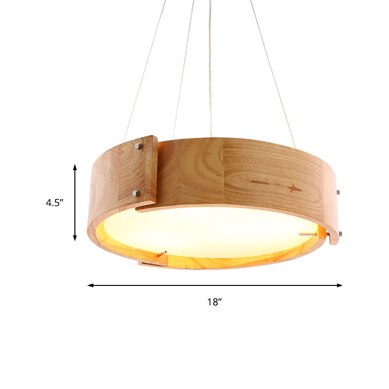 LED Living Room Ceiling Light Modernism with Cylinder Wood Shade Beige Flush Mount Lamp in White/Warm Light Clearhalo 'Ceiling Lights' 'Close To Ceiling Lights' 'Close to ceiling' 'Semi-flushmount' Lighting' 210834