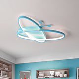 Pink/Blue Butterfly Ceiling Lamp Kids Style Iron LED Flush Mounted Light for Kindergarten Blue Clearhalo 'Ceiling Lights' 'Close To Ceiling Lights' 'Close to ceiling' 'Flush mount' Lighting' 2108401