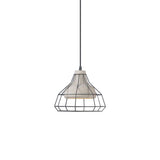 Cement Cone Suspension Light Modernist 1 Light Black Hanging Pendant Lamp with Wire-Cage Shade, 10.5"/14" Wide Clearhalo 'Ceiling Lights' 'Modern Pendants' 'Modern' 'Pendant Lights' 'Pendants' Lighting' 211465