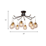 Globe Clear Glass Chandelier Lighting Classic 6/8 Lights Dining Room Pendant Lighting in Black Clearhalo 'Ceiling Lights' 'Chandeliers' Lighting' options 211643