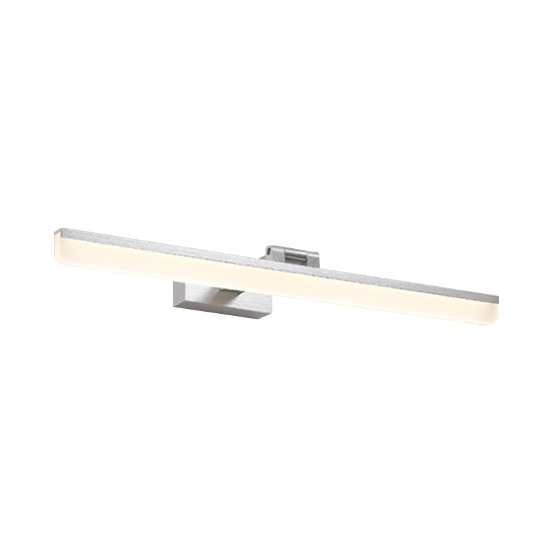 Metal Linear Vanity Lighting Modernist 16.5"/28"/22.5" Wide Led Black/Silver/Coffee Vanity Wall Sconce with Curved Arm, Third Gear Clearhalo 'Cast Iron' 'Glass' 'Industrial' 'Modern wall lights' 'Modern' 'Tiffany' 'Traditional wall lights' 'Vanity Lights' 'Wall Lights' Lighting' 211838