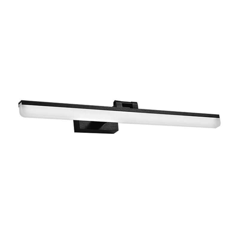 Linear Vanity Sconce Contemporary Metal 16.5"/28"/22.5" Wide Led Black/Silver/Coffee Vanity Mirror Light in Third Gear Clearhalo 'Cast Iron' 'Glass' 'Industrial' 'Modern wall lights' 'Modern' 'Tiffany' 'Traditional wall lights' 'Vanity Lights' 'Wall Lights' Lighting' 211850