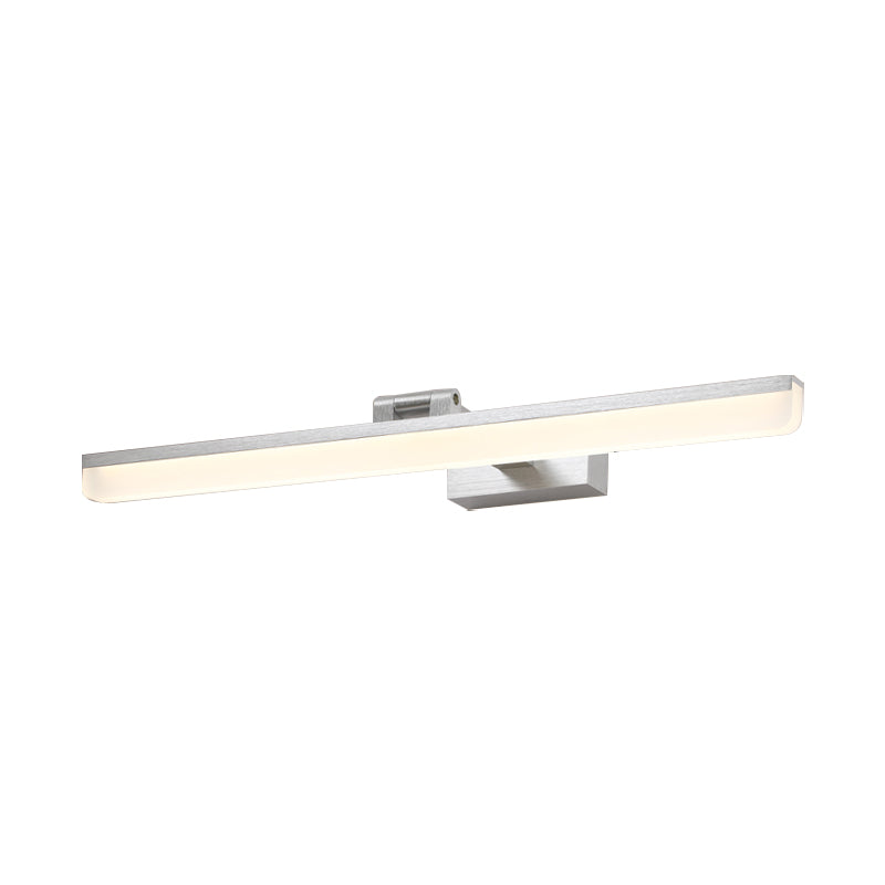 Linear Vanity Sconce Contemporary Metal 16.5"/28"/22.5" Wide Led Black/Silver/Coffee Vanity Mirror Light in Third Gear Clearhalo 'Cast Iron' 'Glass' 'Industrial' 'Modern wall lights' 'Modern' 'Tiffany' 'Traditional wall lights' 'Vanity Lights' 'Wall Lights' Lighting' 211855