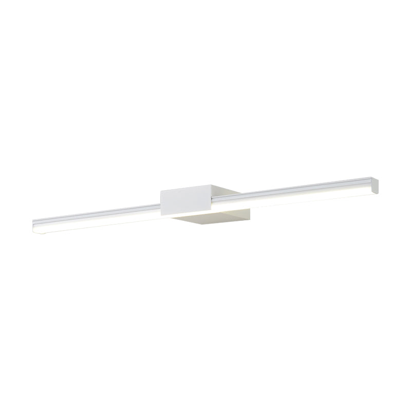 Linear Metal Vanity Lamp Contemporary Led White/Black Vanity Wall Sconce in Natural Light, 16"/23.5"/31.5" Wide Clearhalo 'Cast Iron' 'Glass' 'Industrial' 'Modern wall lights' 'Modern' 'Tiffany' 'Traditional wall lights' 'Vanity Lights' 'Wall Lights' Lighting' 211911