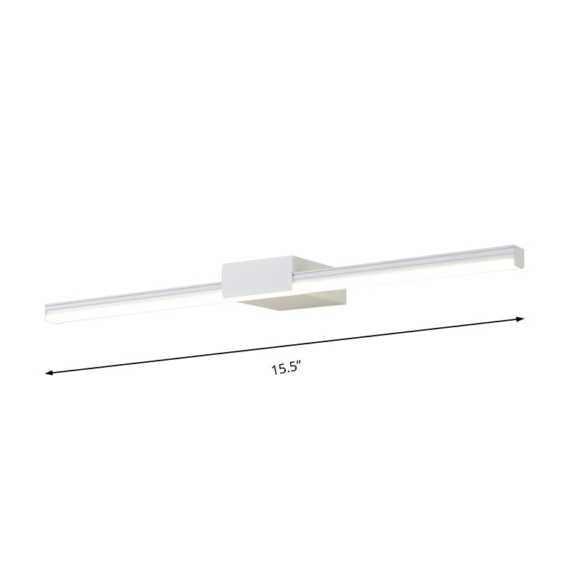 Linear Metal Vanity Lamp Contemporary Led White/Black Vanity Wall Sconce in Natural Light, 16"/23.5"/31.5" Wide Clearhalo 'Cast Iron' 'Glass' 'Industrial' 'Modern wall lights' 'Modern' 'Tiffany' 'Traditional wall lights' 'Vanity Lights' 'Wall Lights' Lighting' 211912