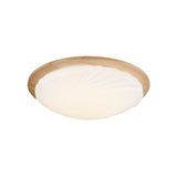 12"/15" Wide Sphere Flush Mount Contemporary Acrylic Beige LED Flush Mount Lamp with Wood Canopy Clearhalo 'Ceiling Lights' 'Close To Ceiling Lights' 'Close to ceiling' 'Flush mount' Lighting' 211924