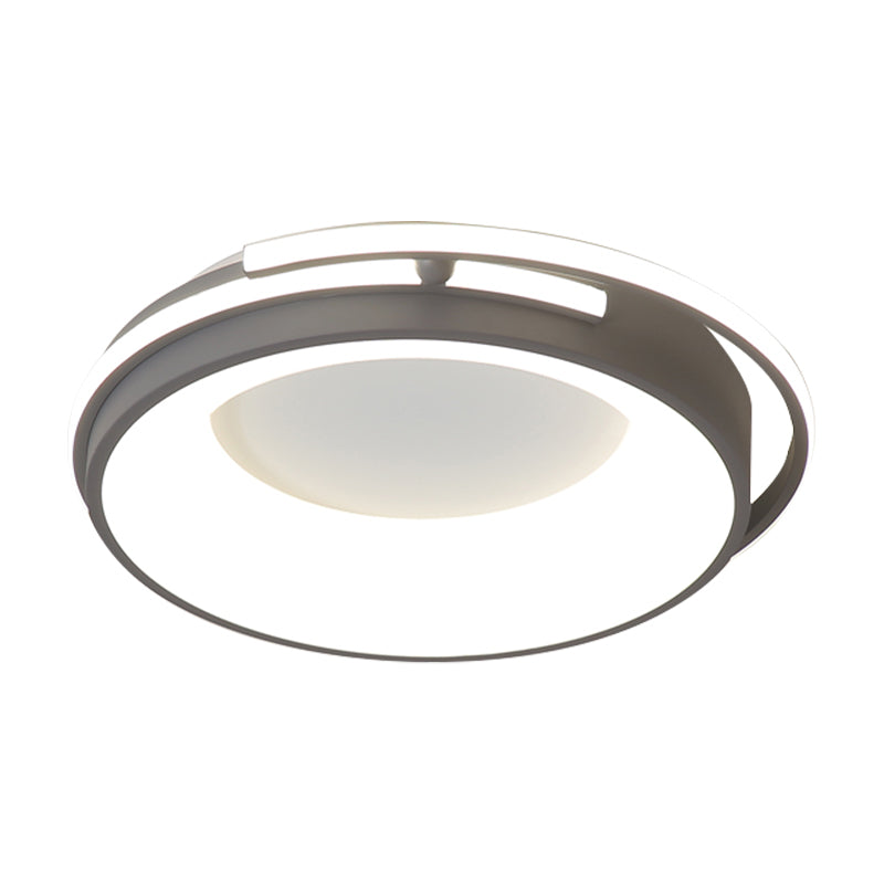 Led Living Room Flush Mount Lighting with Round Acrylic Shade Contemporary Black/Grey Flush Lamp in Warm/White/Neutral Light, 12.5"/16"/21.5" Wide Clearhalo 'Ceiling Lights' 'Close To Ceiling Lights' 'Close to ceiling' 'Flush mount' Lighting' 212051