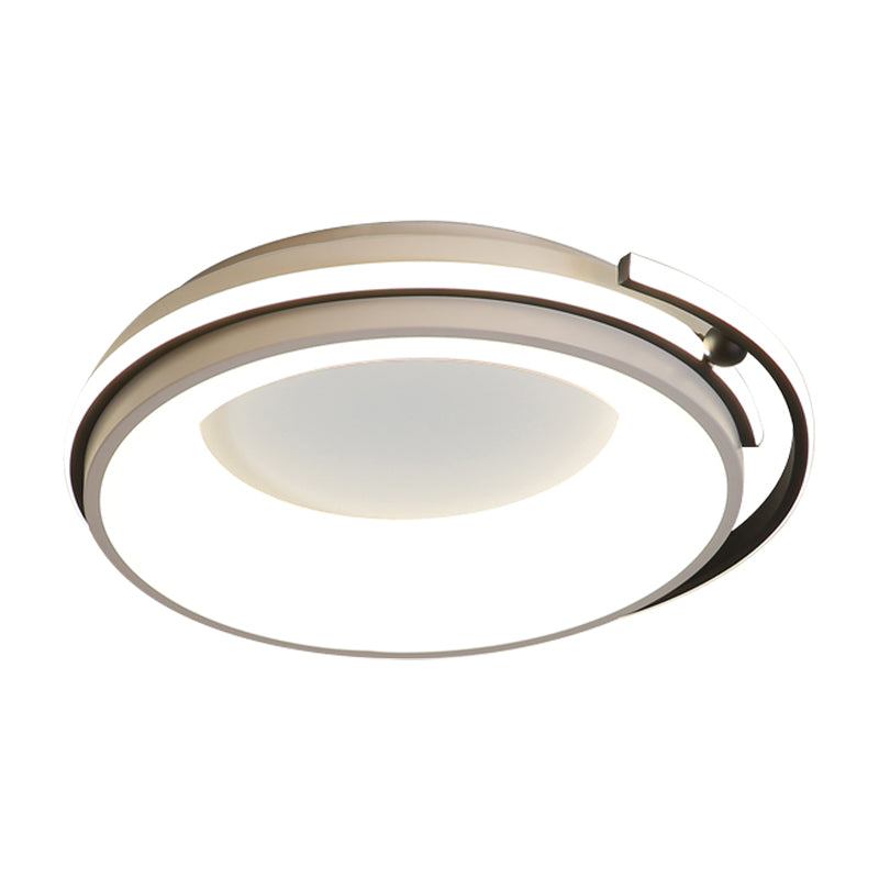 Led Living Room Flush Mount Lighting with Round Acrylic Shade Contemporary Black/Grey Flush Lamp in Warm/White/Neutral Light, 12.5"/16"/21.5" Wide Clearhalo 'Ceiling Lights' 'Close To Ceiling Lights' 'Close to ceiling' 'Flush mount' Lighting' 212055