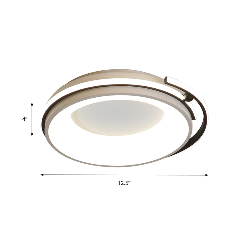 Led Living Room Flush Mount Lighting with Round Acrylic Shade Contemporary Black/Grey Flush Lamp in Warm/White/Neutral Light, 12.5"/16"/21.5" Wide Clearhalo 'Ceiling Lights' 'Close To Ceiling Lights' 'Close to ceiling' 'Flush mount' Lighting' 212056