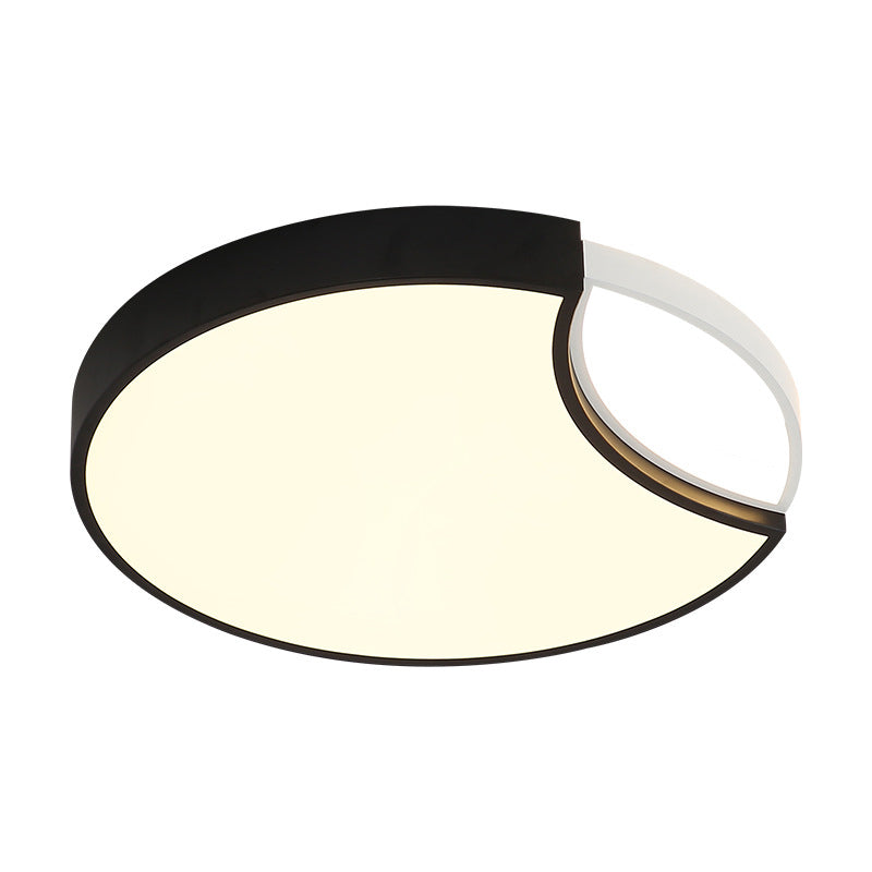 Acrylic Circle Flush Mount Contemporary Led Black Flush Ceiling Light Fixture for Bedroom in Warm/White/Neutral Light, 16"/19.5" Wide Clearhalo 'Ceiling Lights' 'Close To Ceiling Lights' 'Close to ceiling' 'Flush mount' Lighting' 212062